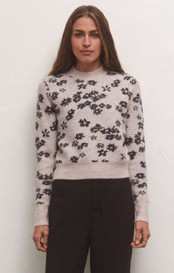 SweatersTory Floral Sweater Light Oatmeal Heather