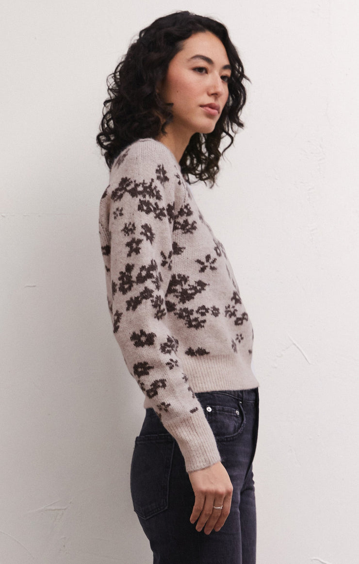Sweaters Tory Floral Sweater Light Oatmeal Heather