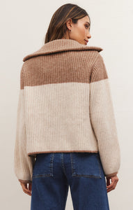 SweatersCanyon Half Zip Blocked Sweater Mink