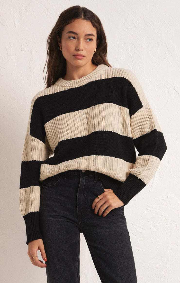 Sweaters Fresca Stripe Sweater Black