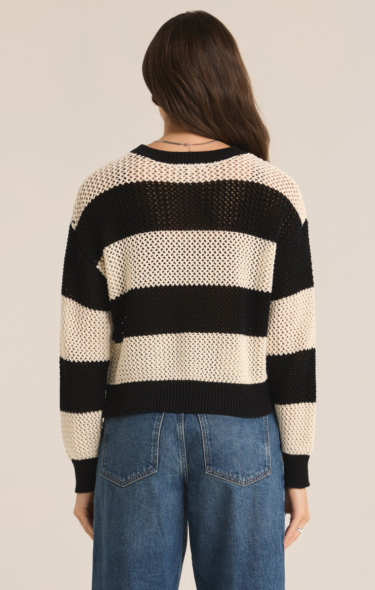 Sweaters Broadbeach Stripe Cropped Sweater Black