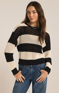 SweatersBroadbeach Stripe Cropped Sweater Black