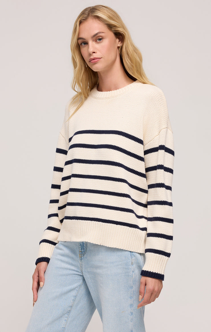 Sweaters Boyfriend Stripe Sweater Sea Salt