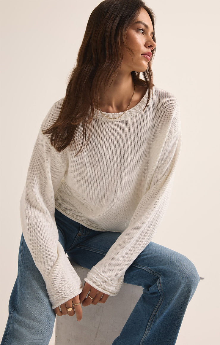 Sweaters Emerson Cropped Sweater White