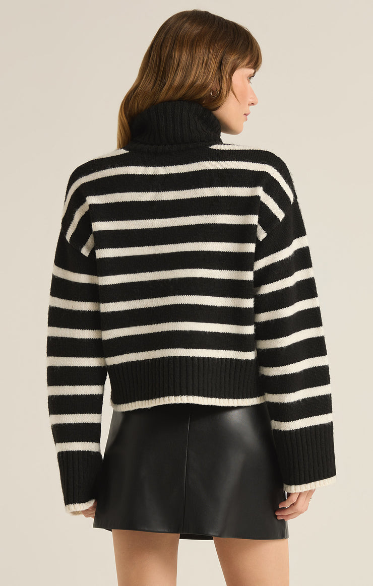 Sweaters Josephine Stripe Turtleneck Sweater Black