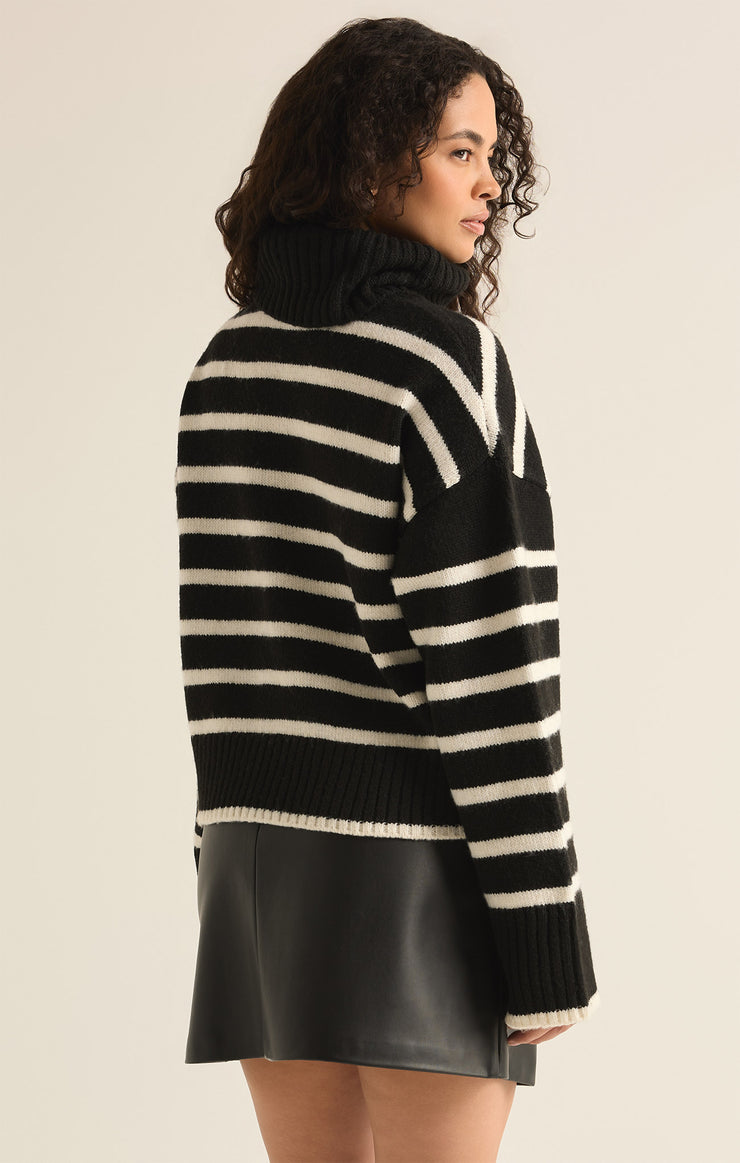 Sweaters Josephine Stripe Turtleneck Sweater Black