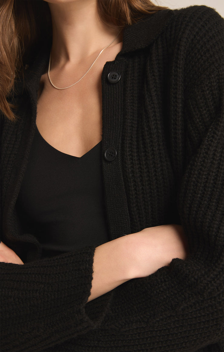 Sweaters Lennie Button Up Sweater Cardigan Black