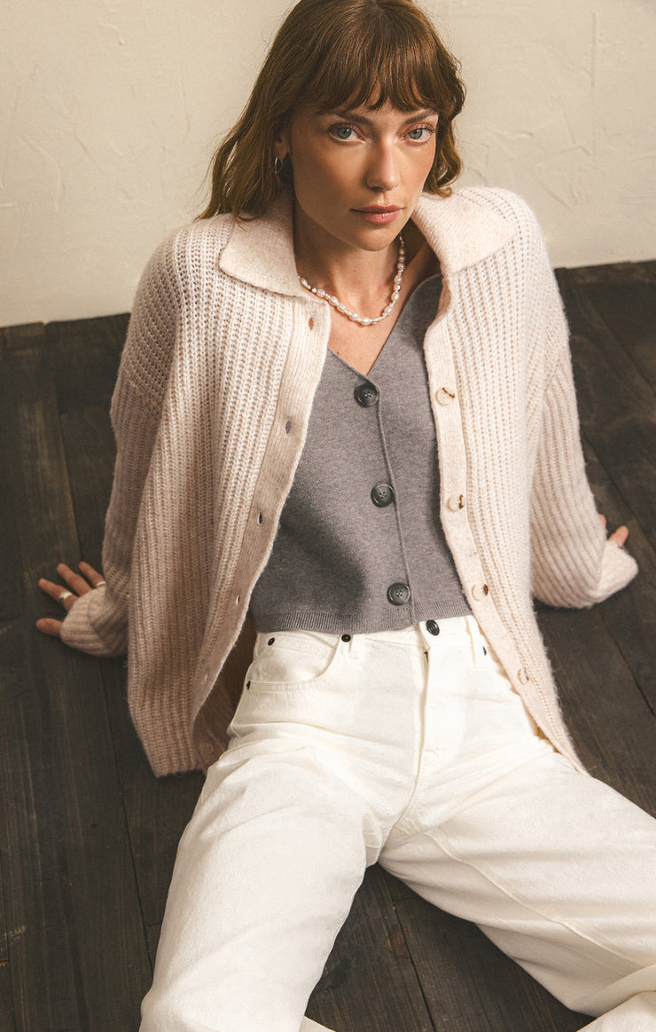 Sweaters Lennie Button Up Sweater Cardigan Oatmeal Heather