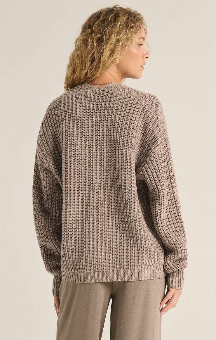 Sweaters Sutton Rib Cardigan Heather Taupe