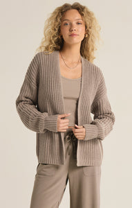 SweatersSutton Rib Cardigan Heather Taupe