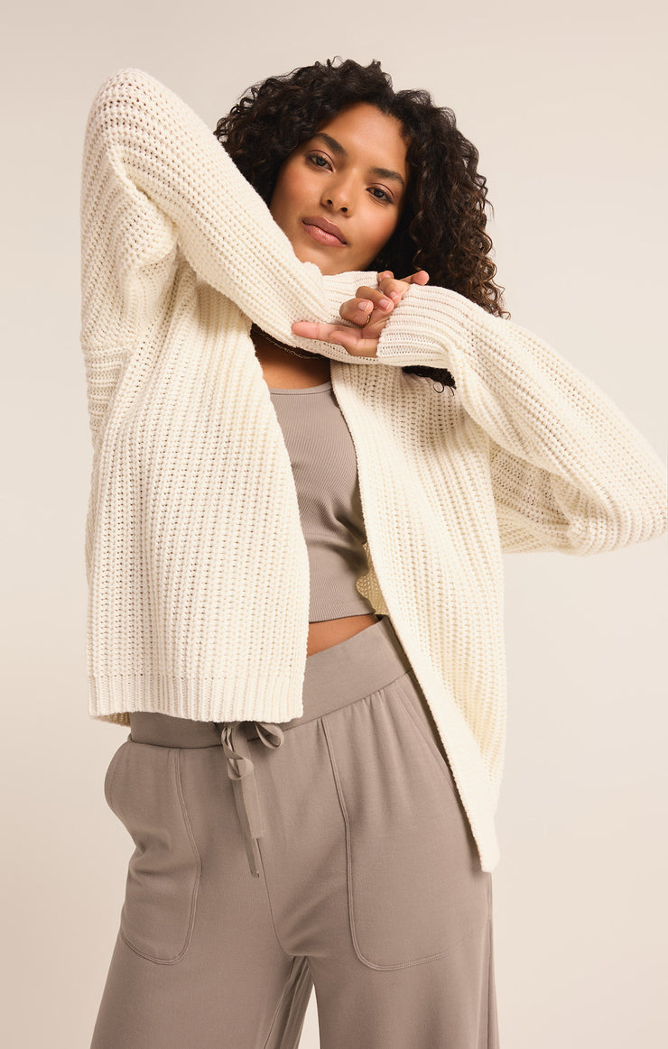 Sweaters Sutton Rib Cardigan Sea Salt