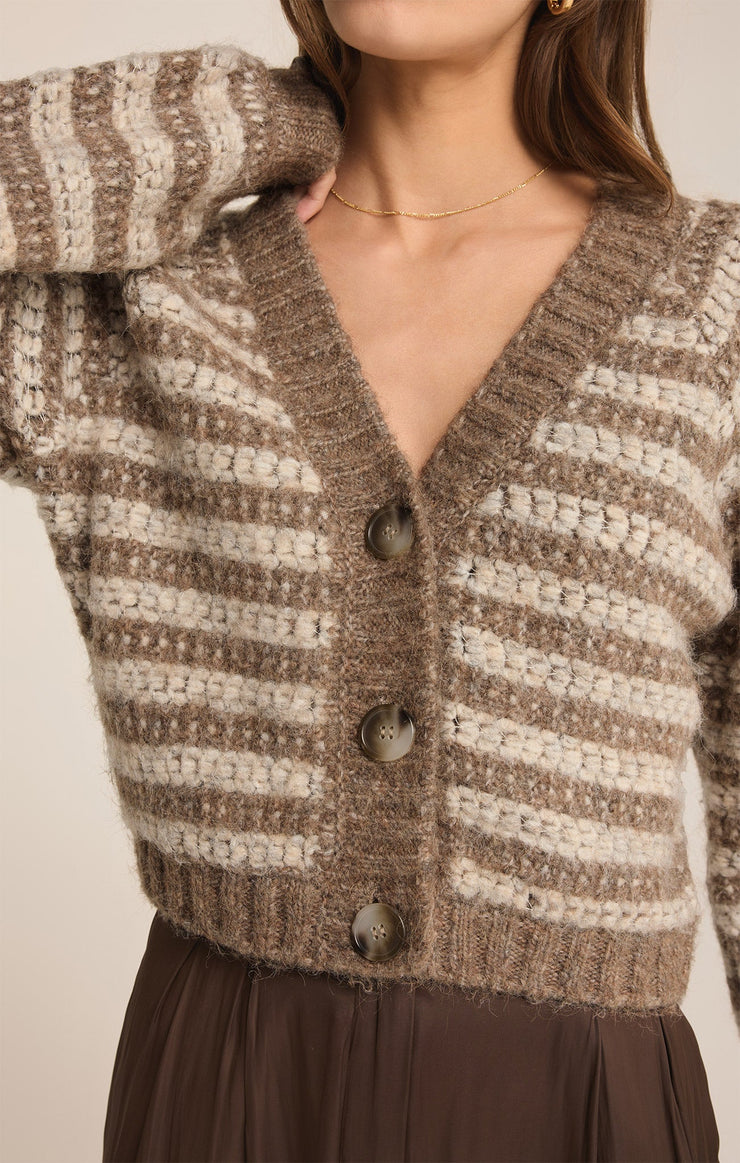 Sweaters Este Metallic Stripe Cardigan Campfire