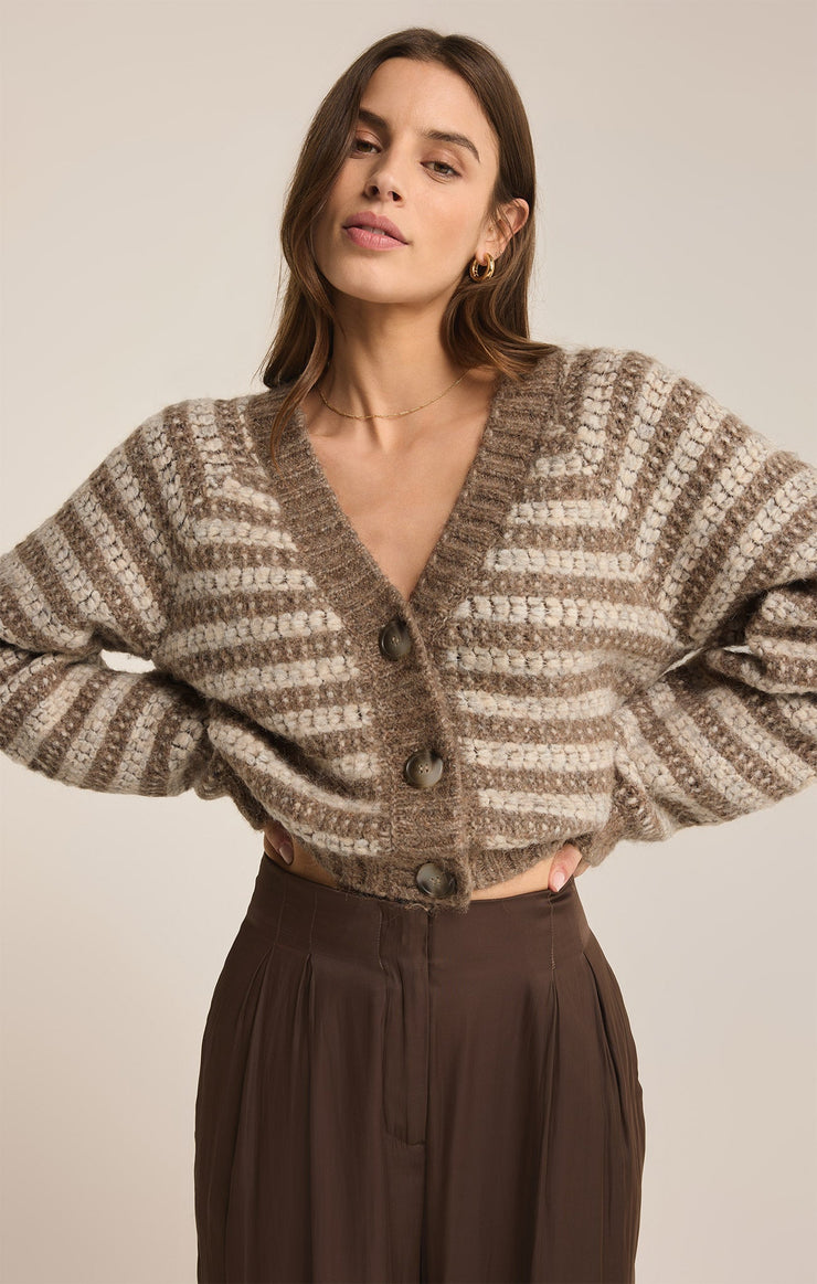 Sweaters Este Metallic Stripe Cardigan Este Metallic Stripe Cardigan