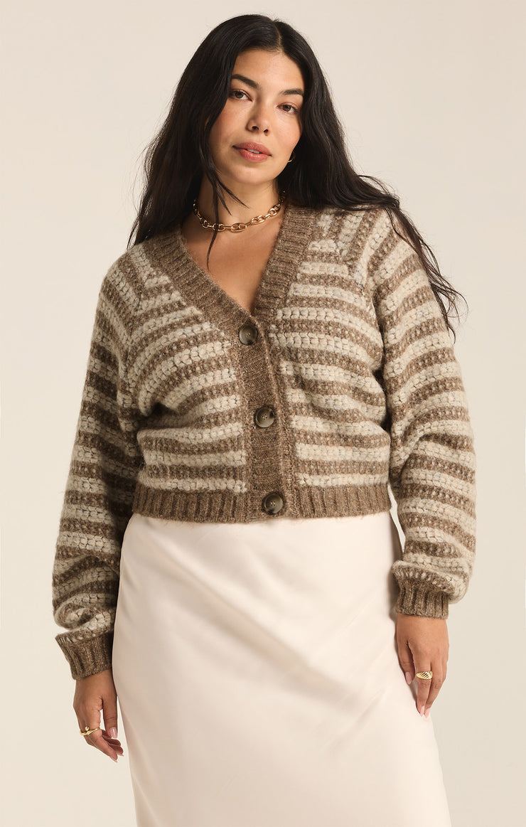 Sweaters Este Metallic Stripe Cardigan Campfire