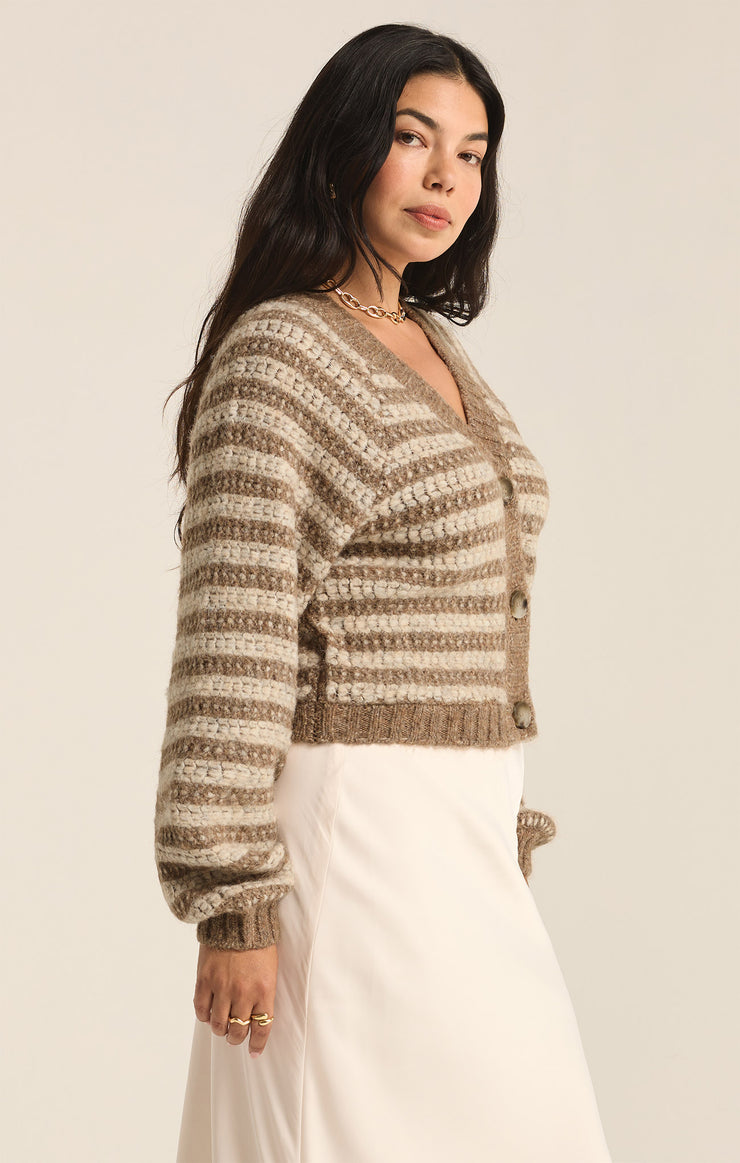 Sweaters Este Metallic Stripe Cardigan Campfire