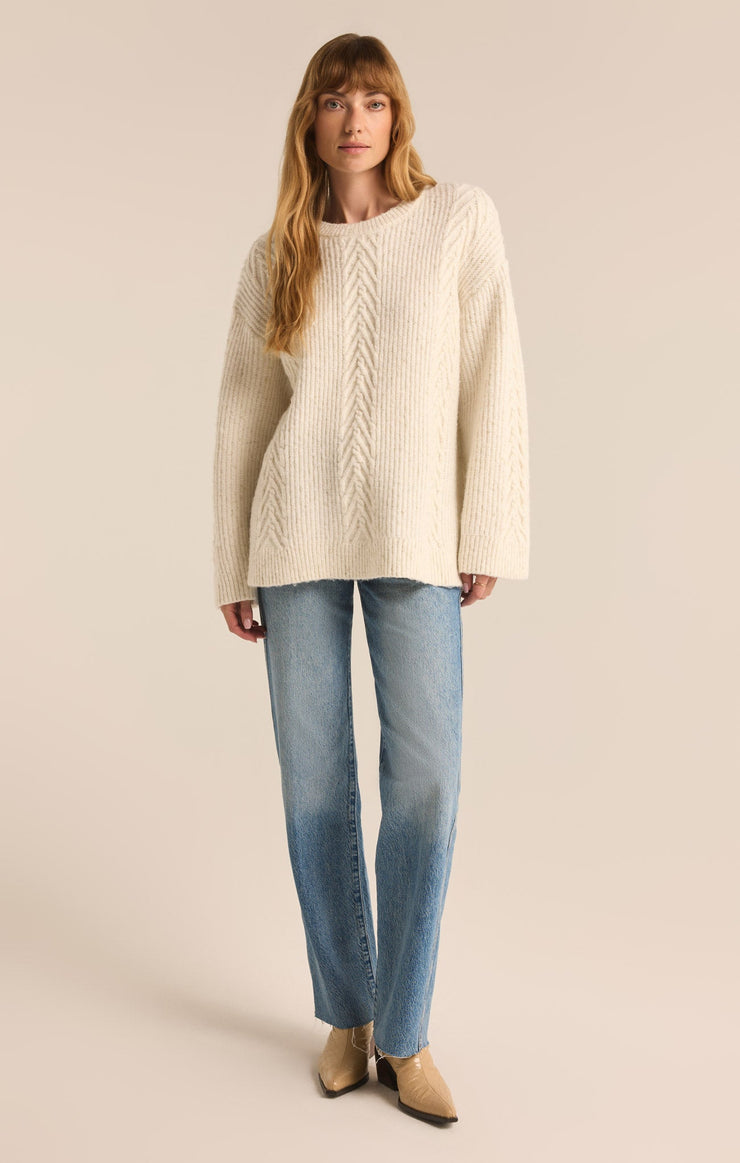 Sweaters All That Glitters Cable Knit Sweater Champagne