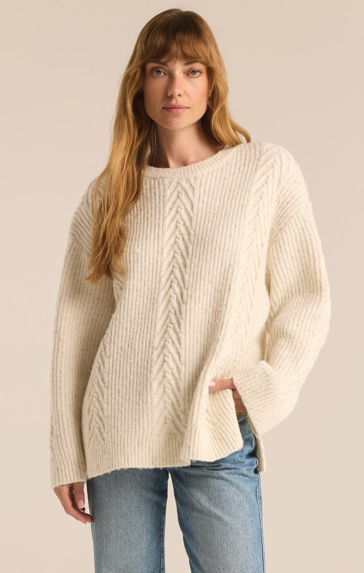 Sweaters All That Glitters Cable Knit Sweater Champagne