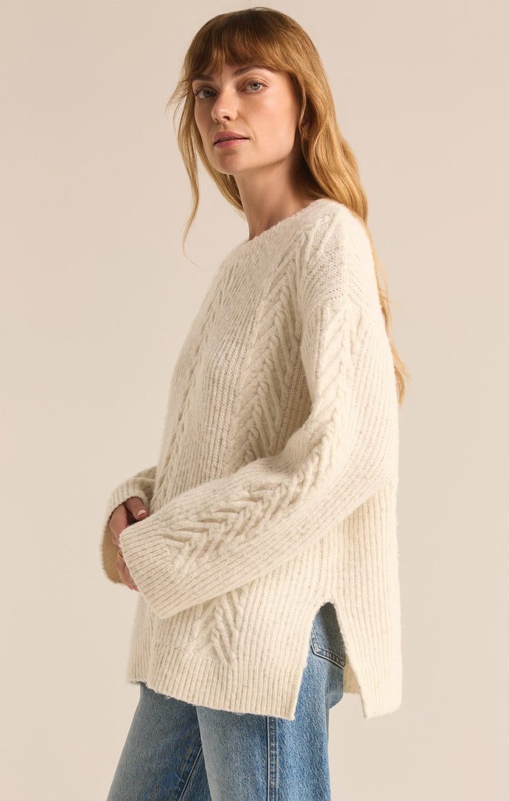 Sweaters All That Glitters Cable Knit Sweater Champagne