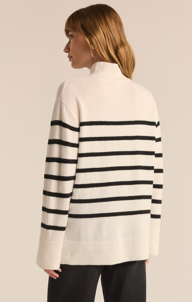 Sweaters Fin Stripe Turtleneck Sweater Sea Salt