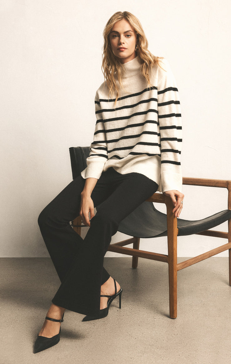 Sweaters Fin Stripe Turtleneck Sweater Sea Salt