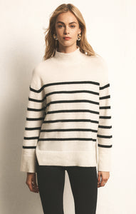 SweatersFin Stripe Turtleneck Sweater Sea Salt