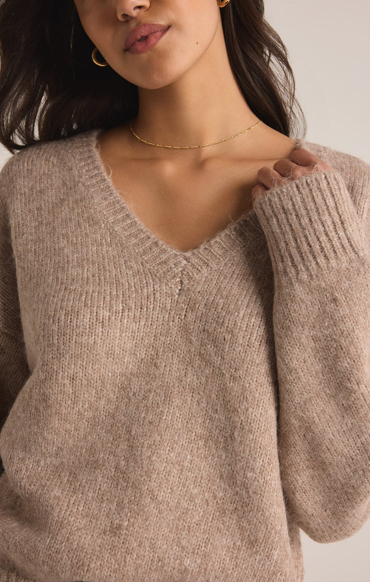 Sweaters All I want V-Neck Sweater Heather Taupe