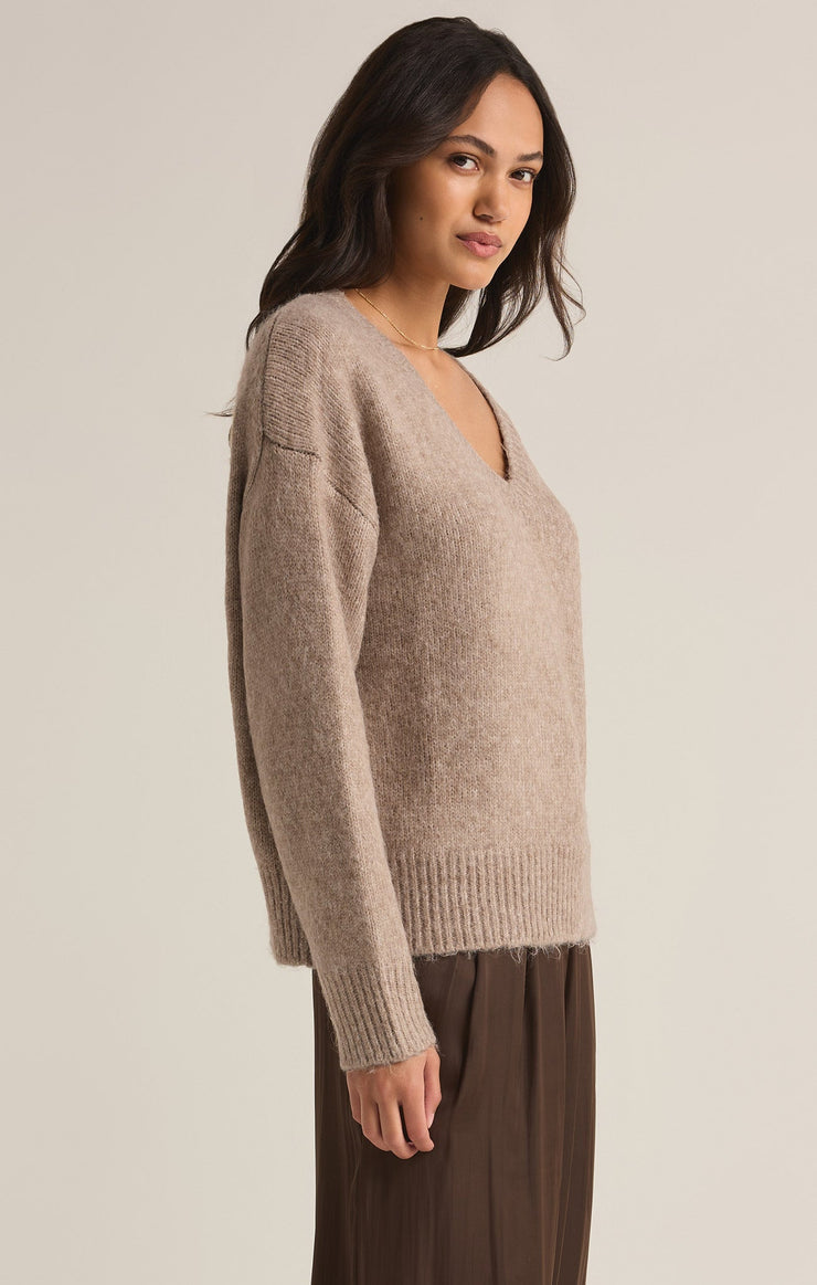 Sweaters All I want V-Neck Sweater Heather Taupe