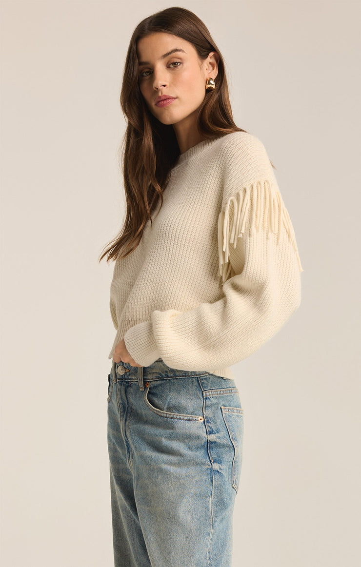 Sweaters On The Fringe Sweater Sea Salt