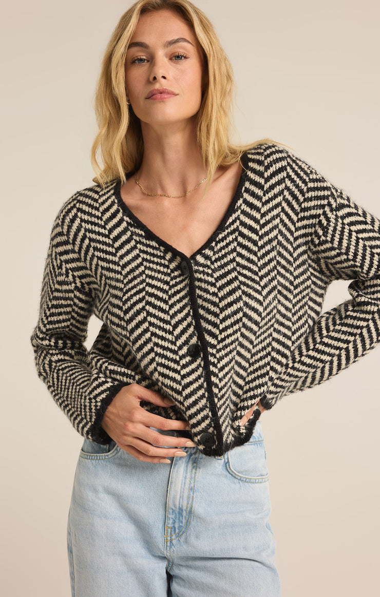 Sweaters Noemi Herringbone Cardigan Black