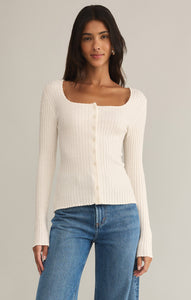 SweatersEmelie Button Up Sweater Sea Salt