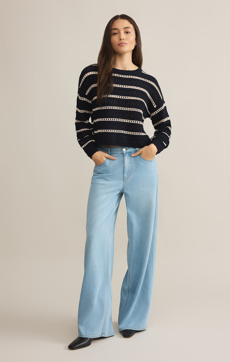 Sweaters Estero Stripe Cropped Sweater Eclipse