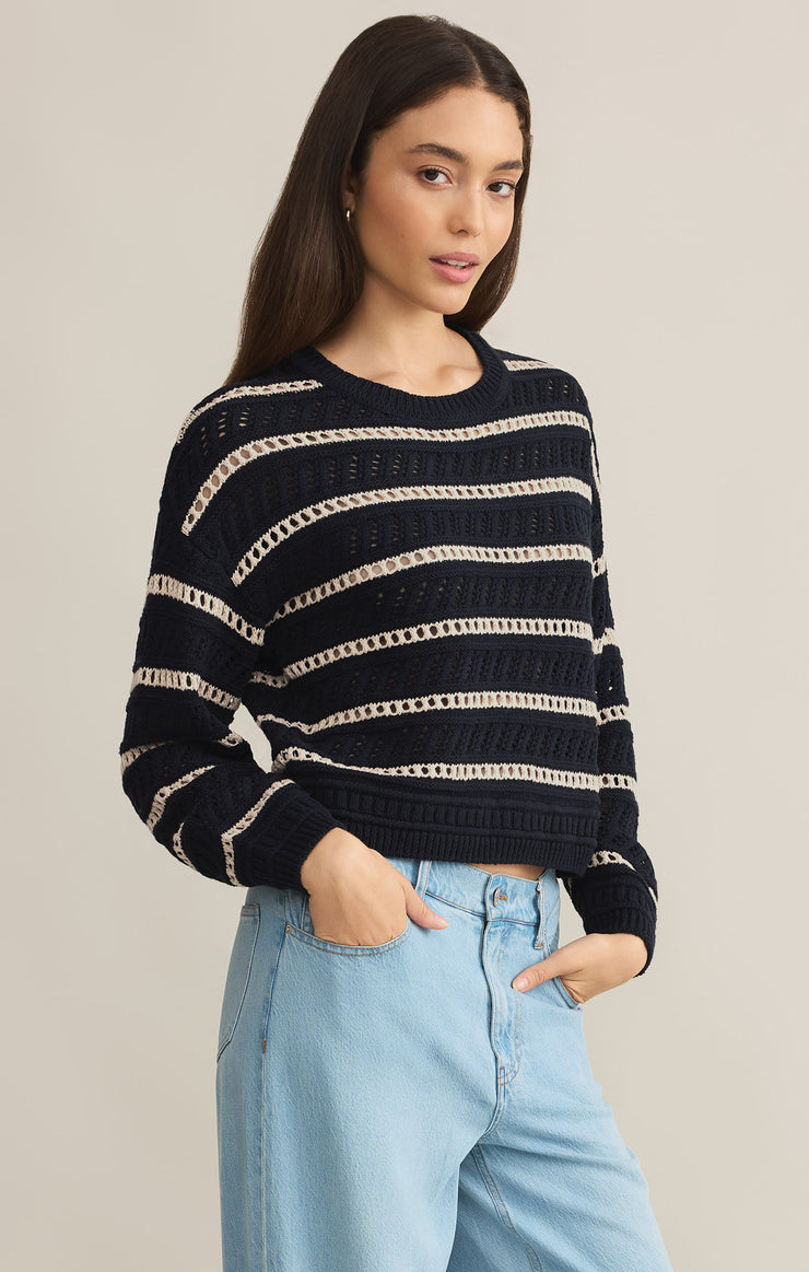 Sweaters Estero Stripe Cropped Sweater Eclipse