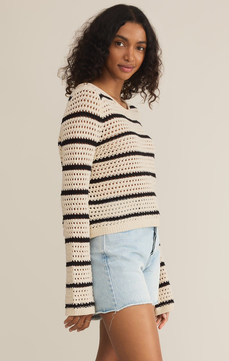 Sweaters Kit Stripe Crochet Sweater Sea Salt