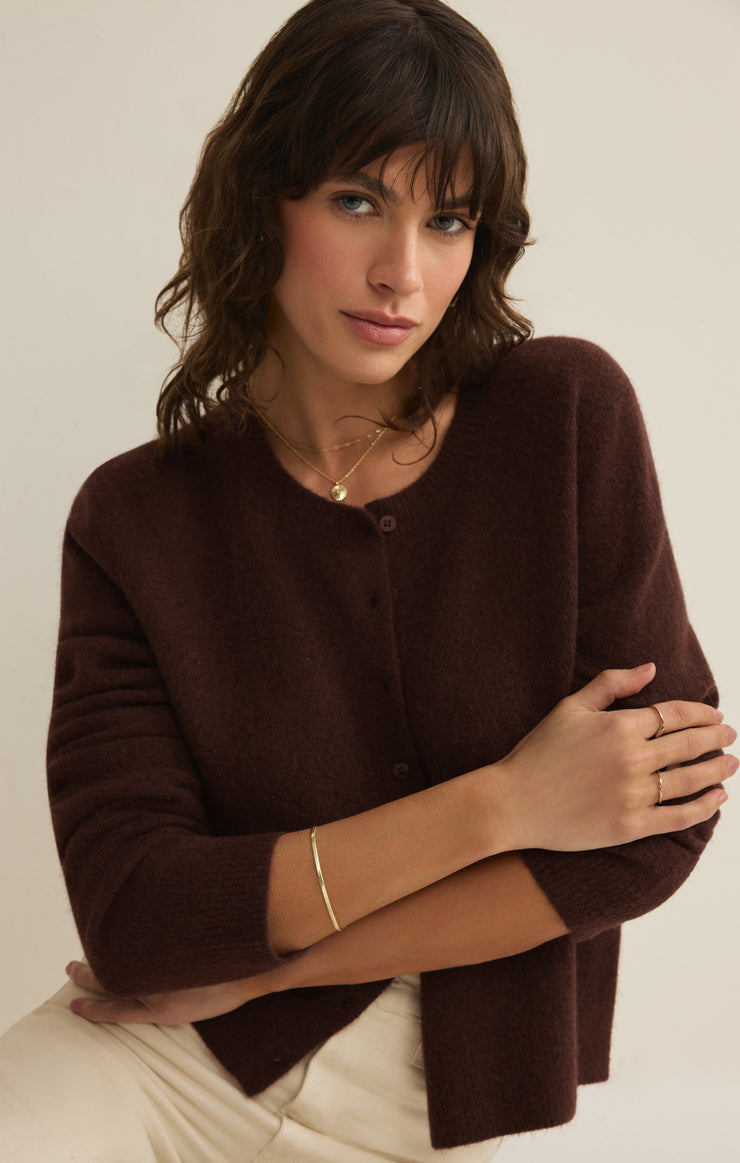 Sweaters Medina Cozy Cardigan Chocolate Cherry