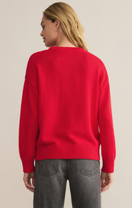 SweatersLove Notes Boyfriend Sweater Cherry