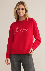 SweatersLove Notes Boyfriend Sweater Cherry