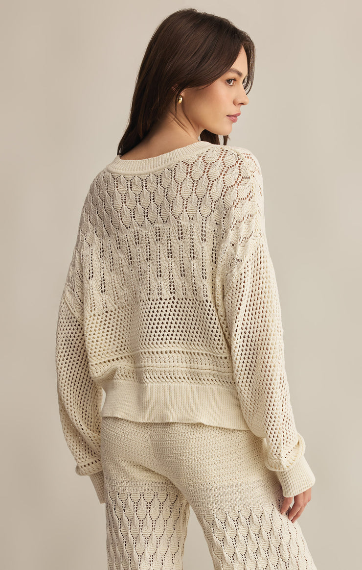 Sweaters Rue Crochet Sweater Sea Salt
