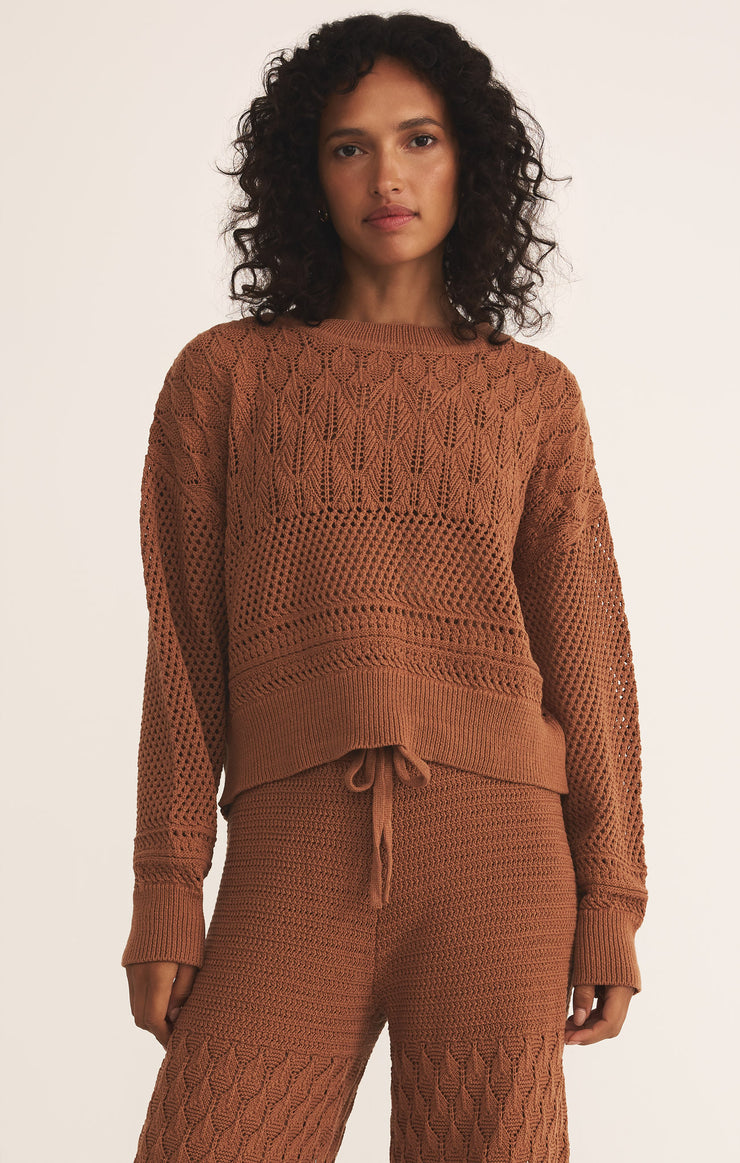 Sweaters Rue Crochet Sweater Teakwood