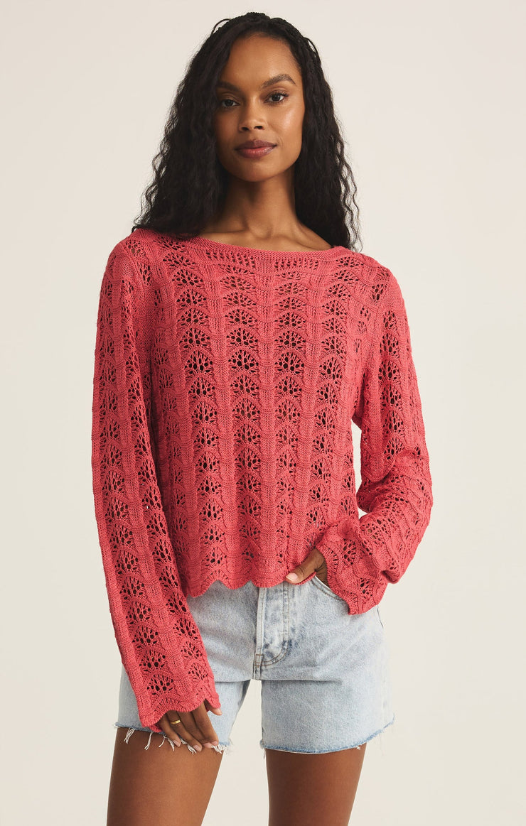 Sweaters Azura Crochet Top Persimmon