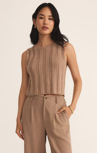 SweatersCalan Rib Sweater Cropped Tank Iced Coffee