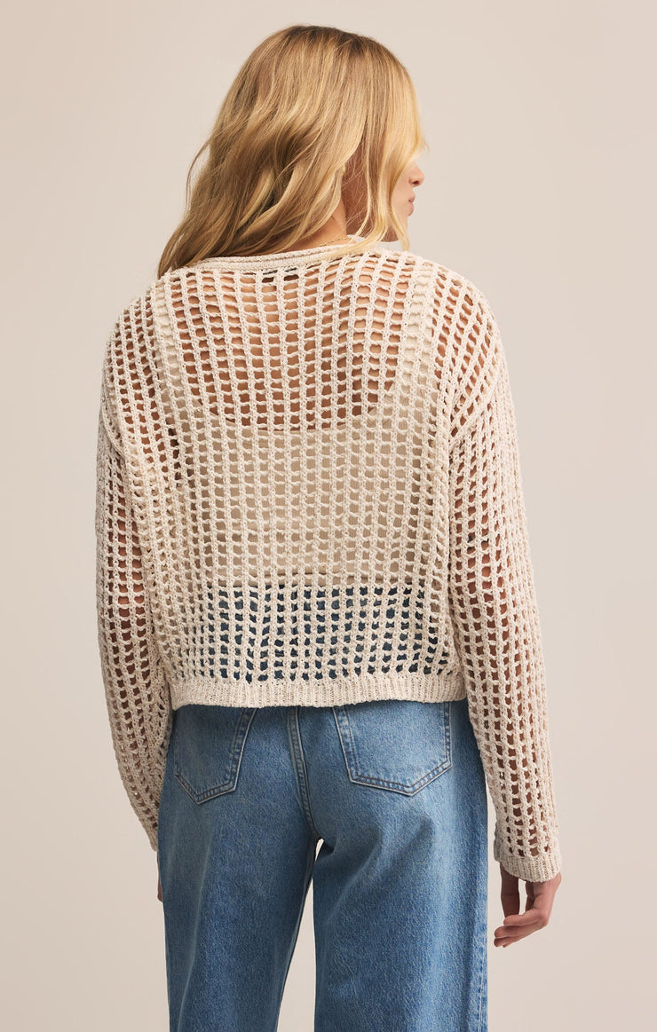 Sweaters Felix Cropped Crochet Sweater Crystal
