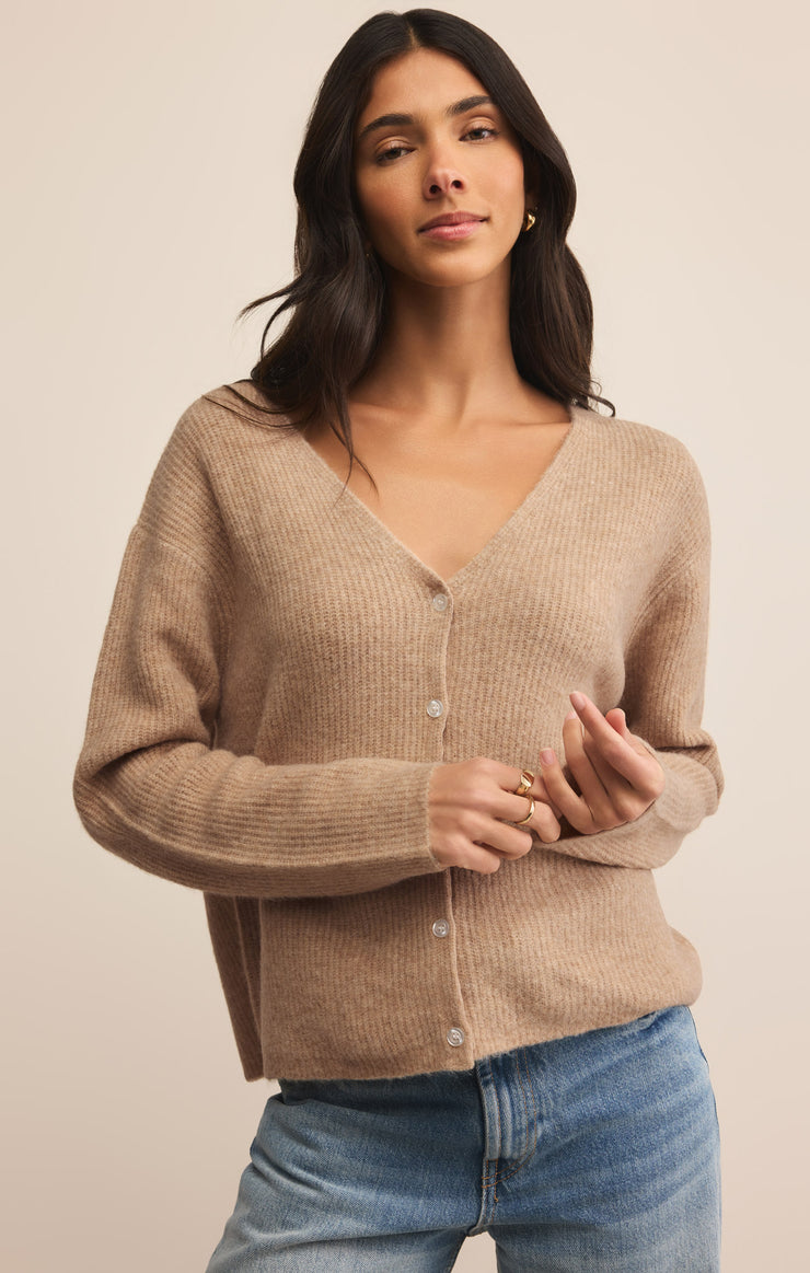 Sweaters Emile V-Neck Cardigan Biscuit