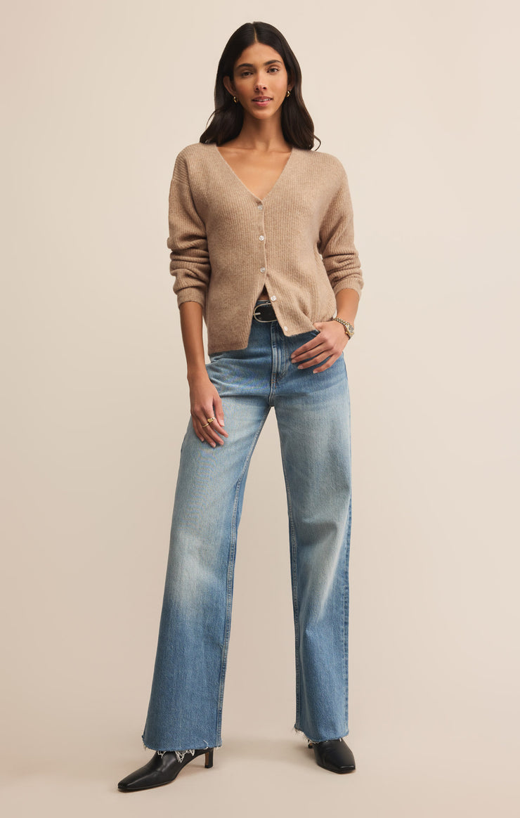 Sweaters Emile V-Neck Cardigan Biscuit