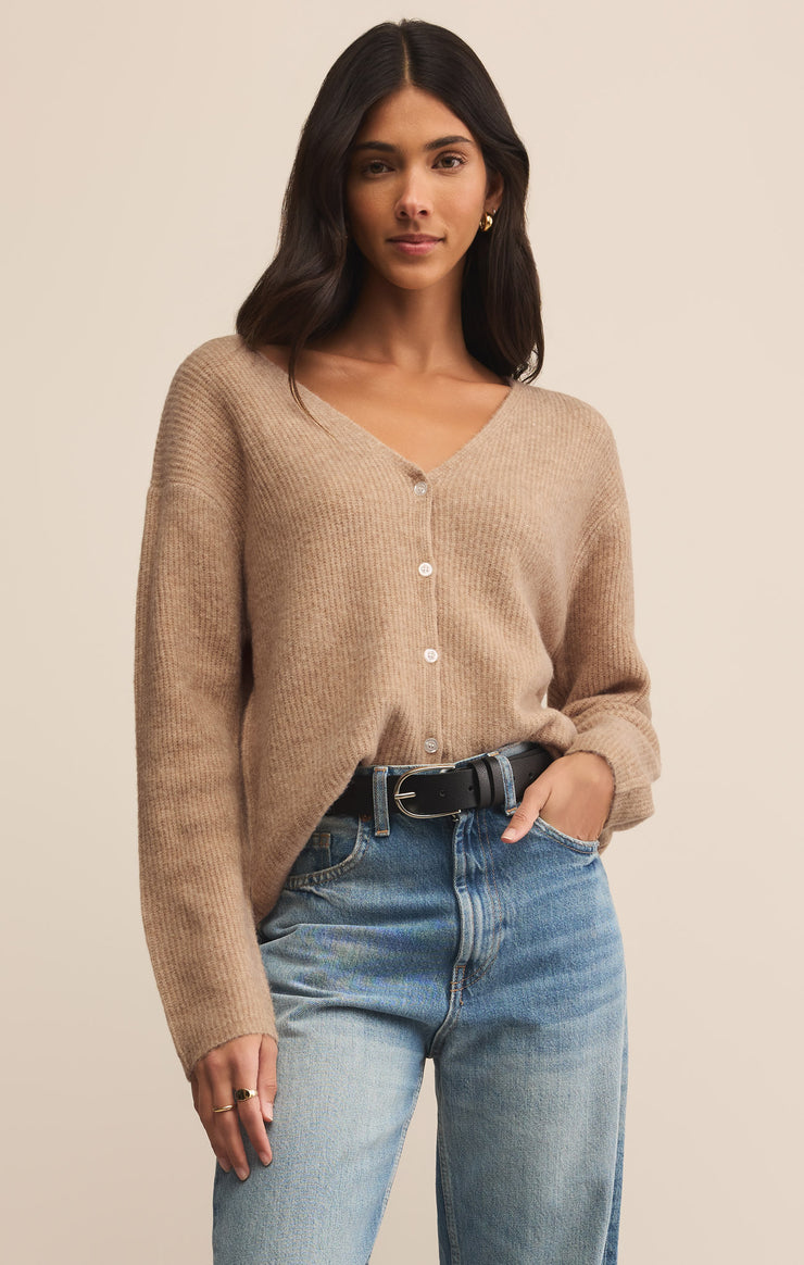 Sweaters Emile V-Neck Cardigan Biscuit