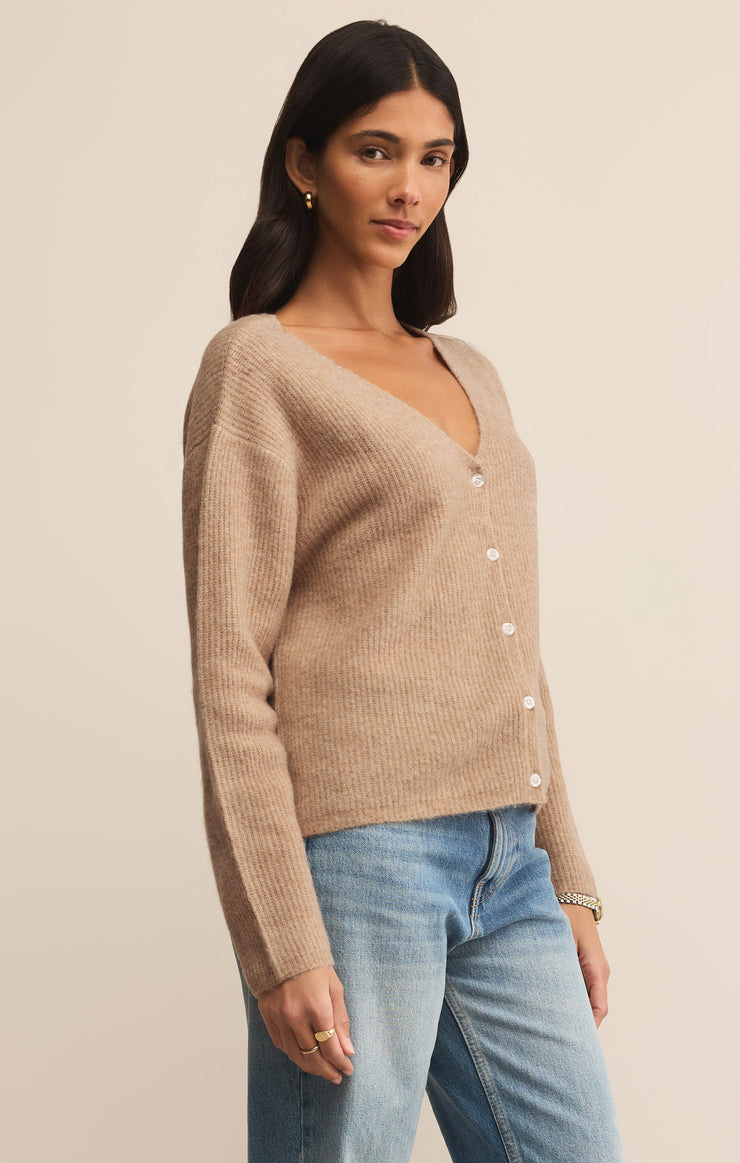 Sweaters Emile V-Neck Cardigan Biscuit