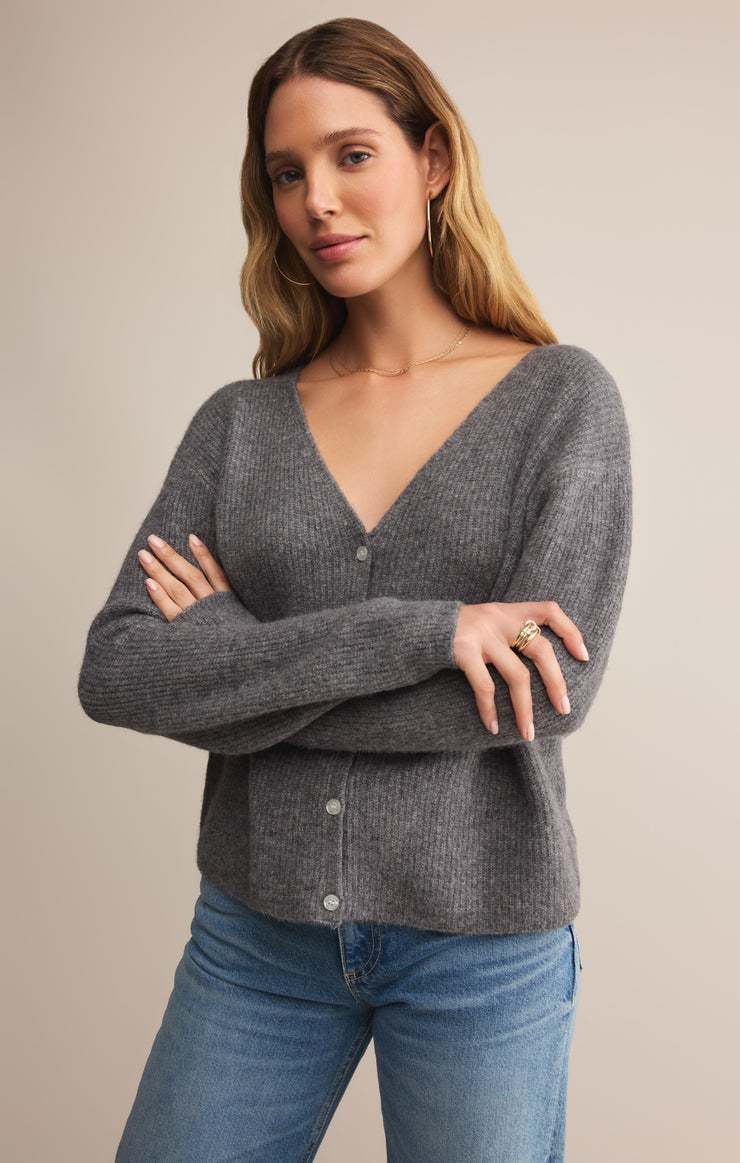 Sweaters Emile V-Neck Cardigan Classic Heather Grey