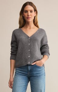 SweatersEmile V-Neck Cardigan Classic Heather Grey