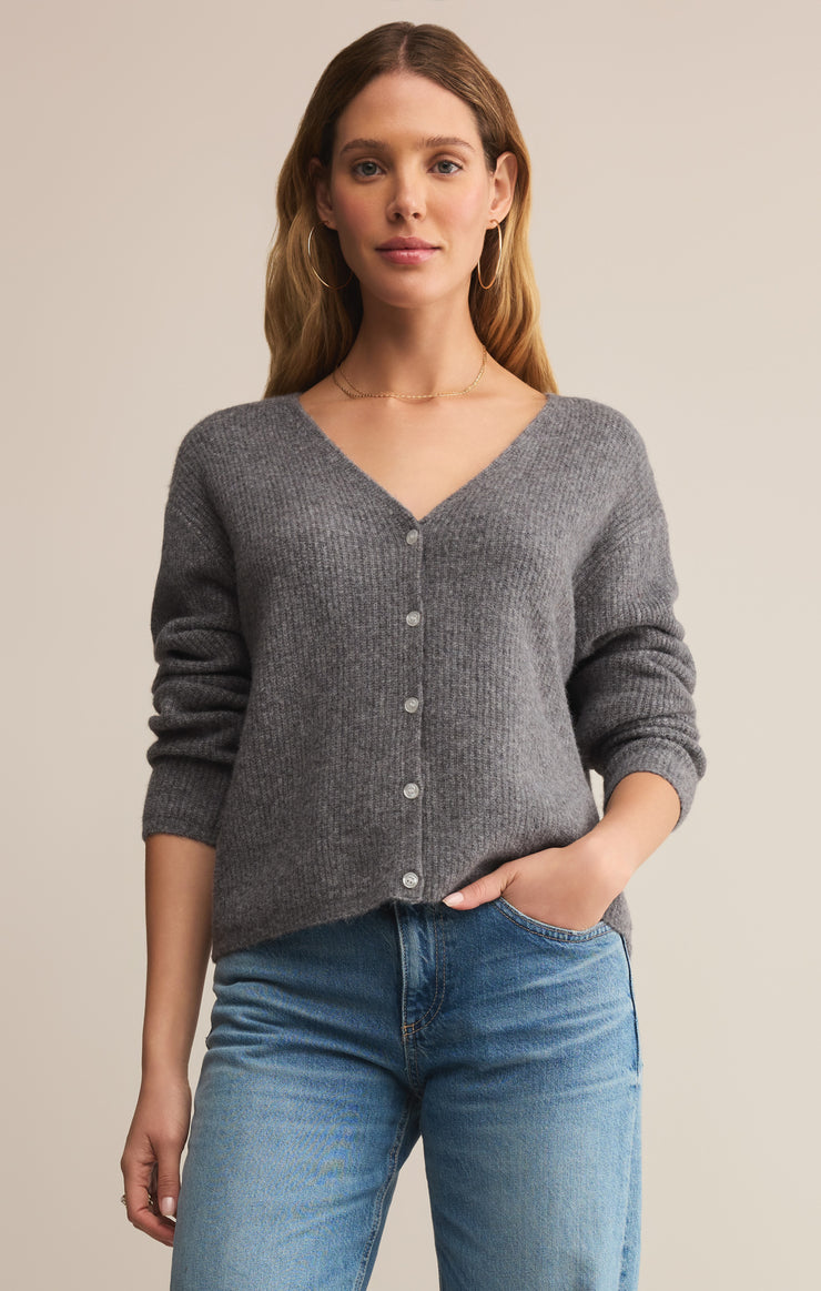 Sweaters Emile V-Neck Cardigan Classic Heather Grey