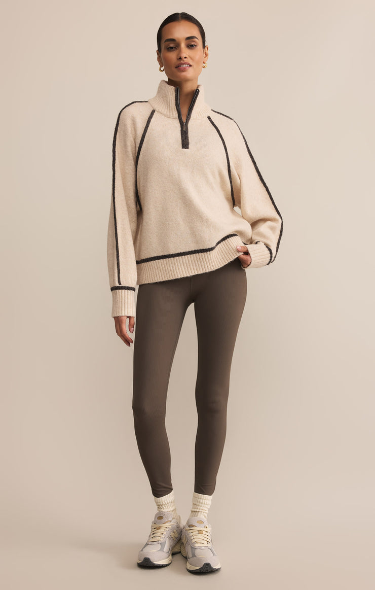 Sweaters Alps Half Zip Sweater Light Oatmeal Heather