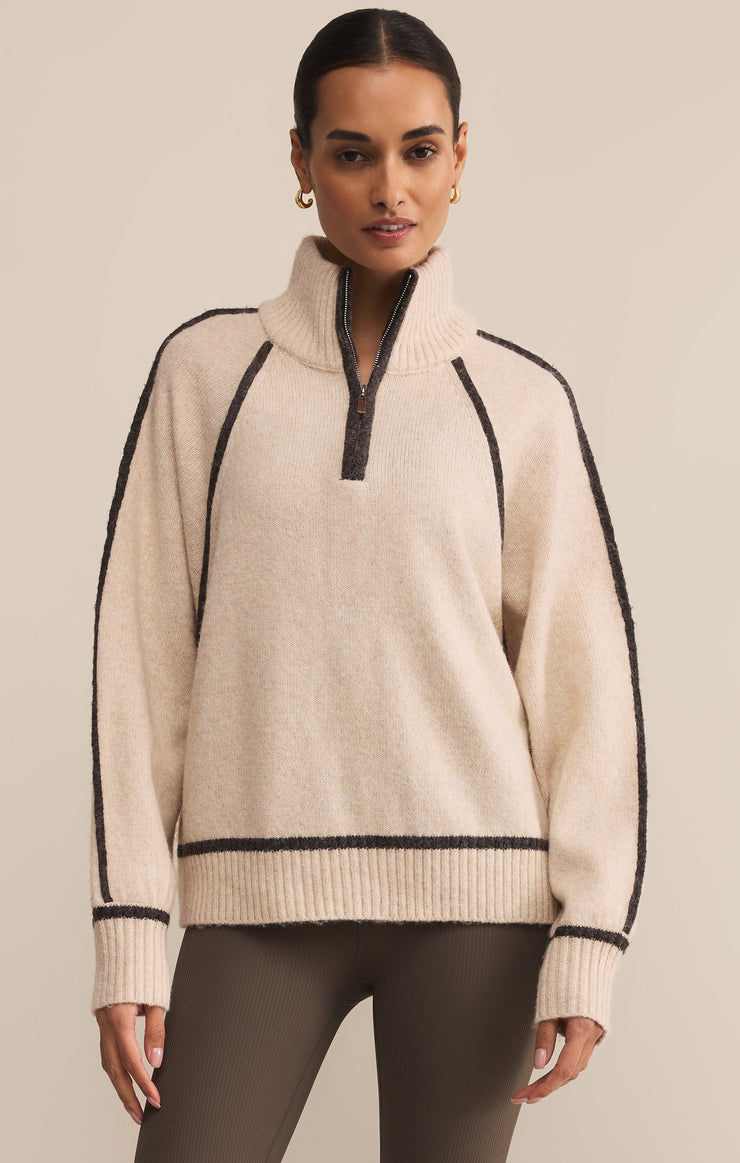 Sweaters Alps Half Zip Sweater Light Oatmeal Heather